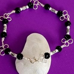 Bracelet wire wrapped and beaded
