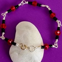 Bracelet wire wrapped and beaded
