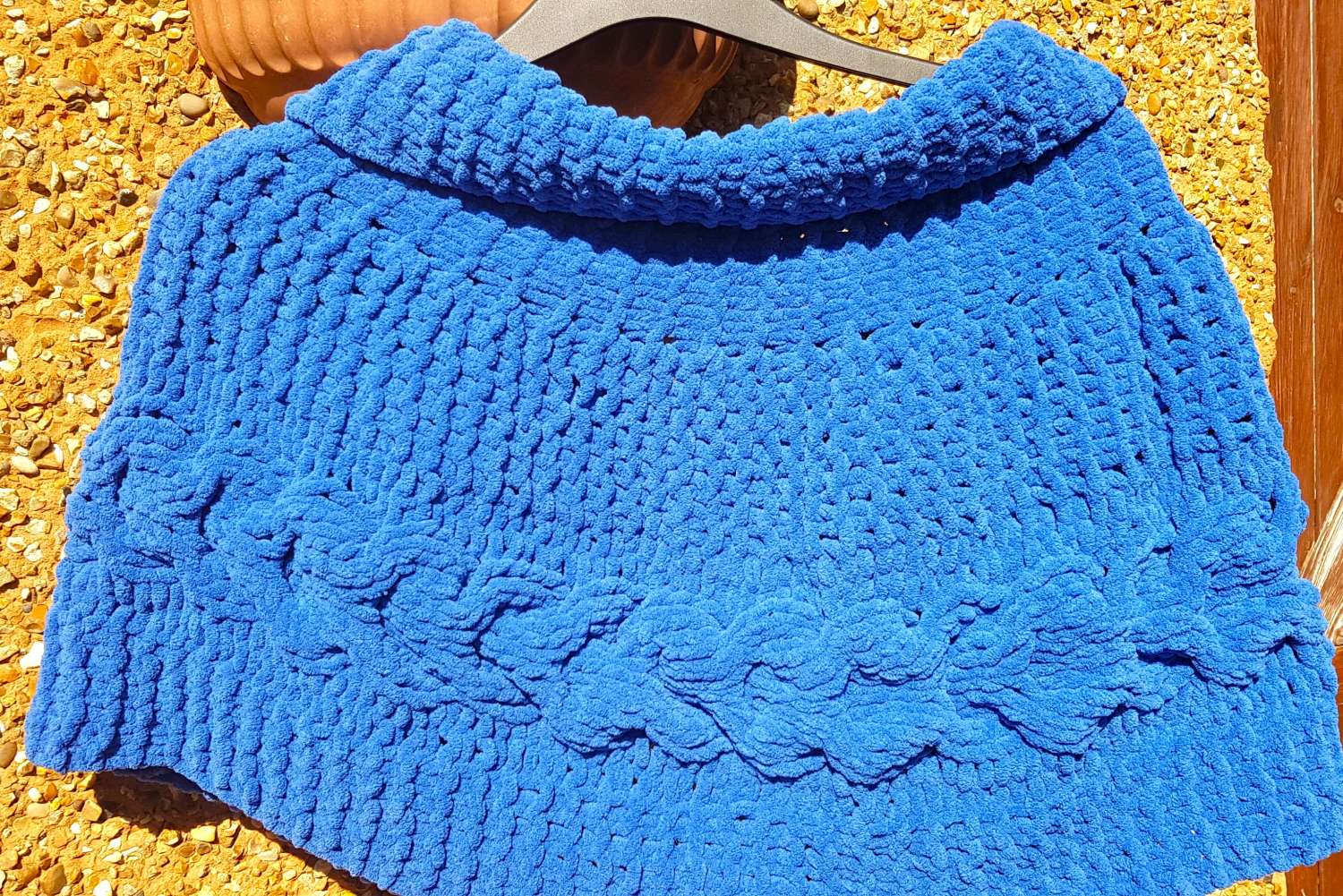 Pretty Cozy Bed Jacket in Chunky Blue MadeMe