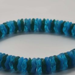 Colours of the Sea. Blue and green glass bead bracelet.