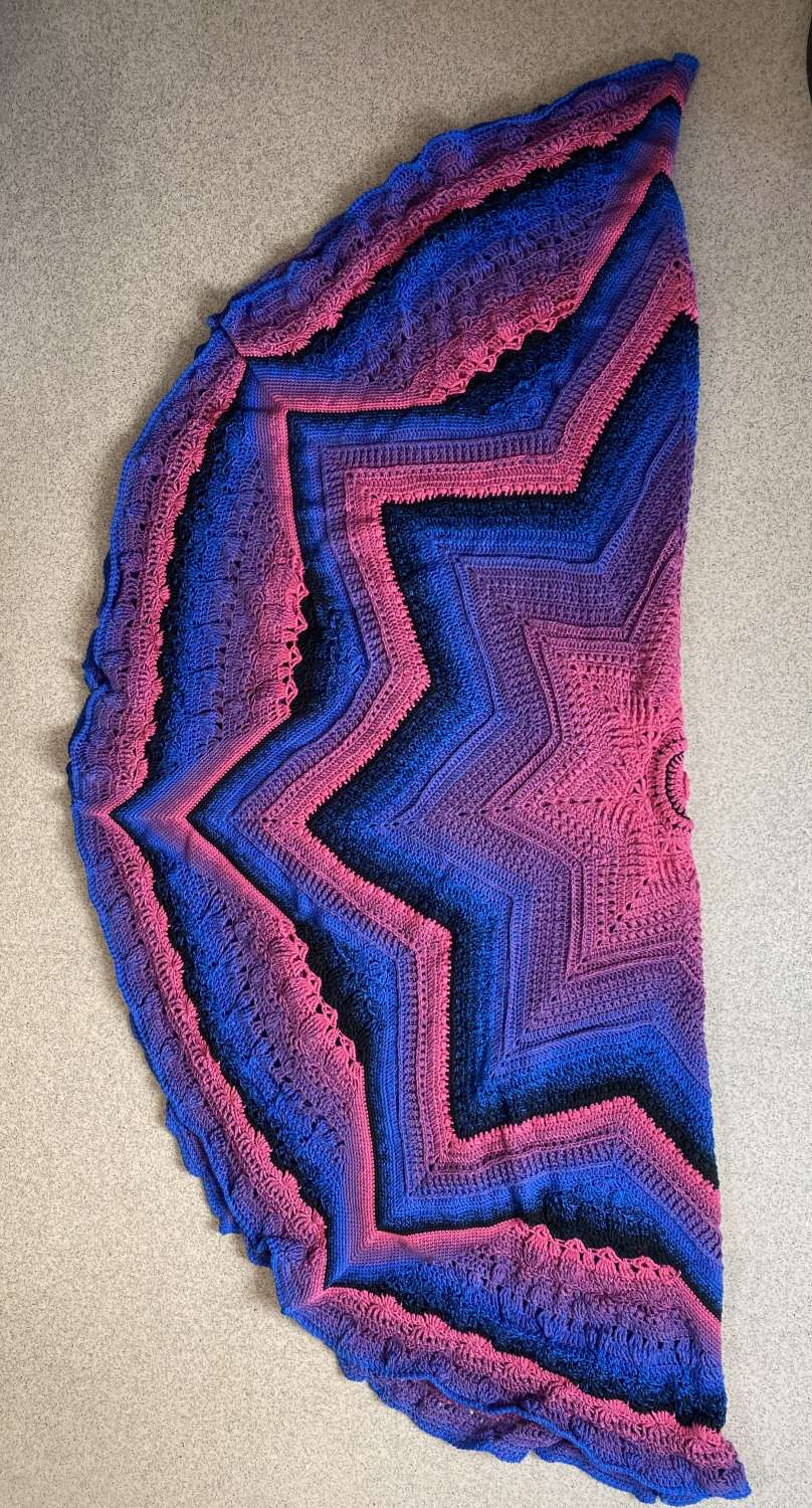 Handmade crochet Star of Wonder octagonal blanket/throw MadeMe