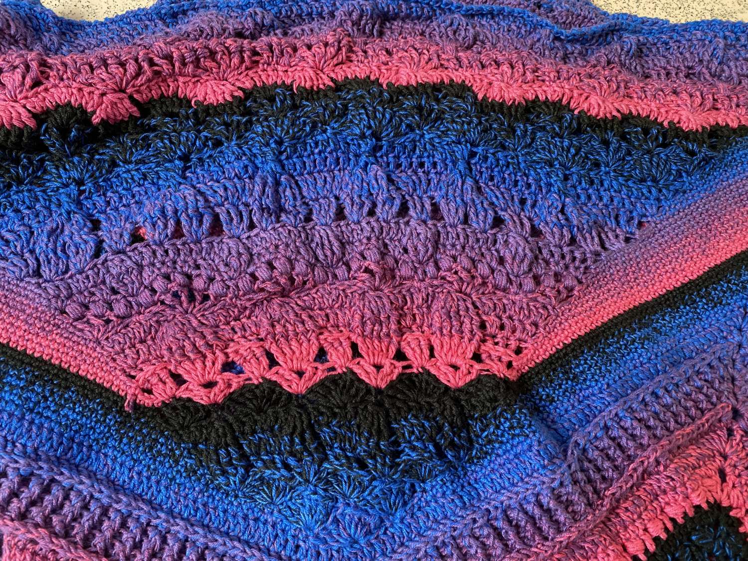 Handmade crochet Star of Wonder octagonal blanket/throw MadeMe