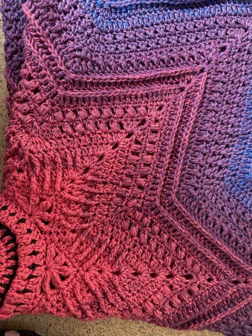 Handmade crochet Star of Wonder octagonal blanket/throw MadeMe
