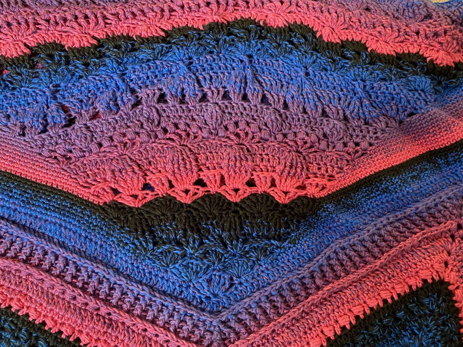 Handmade crochet Star of Wonder octagonal blanket/throw MadeMe