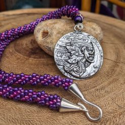 Fairy necklace set - Pink & Purple Kumihimo o