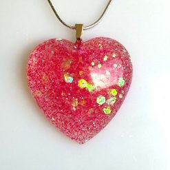 Pendant - Pink Sparkles Heart 2
