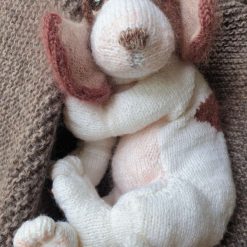 knitted puppy dog, basset hound 3