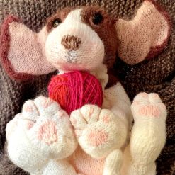 knitted puppy dog, basset hound 2