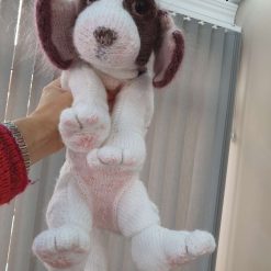 knitted puppy dog, basset hound 4