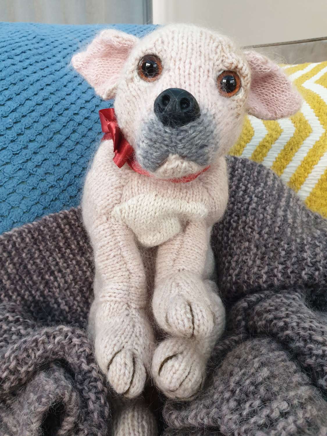 knitted golden puppy dog knitted golden puppy dog