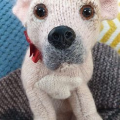 knitted golden puppy dog 2 knitted golden puppy dog 2