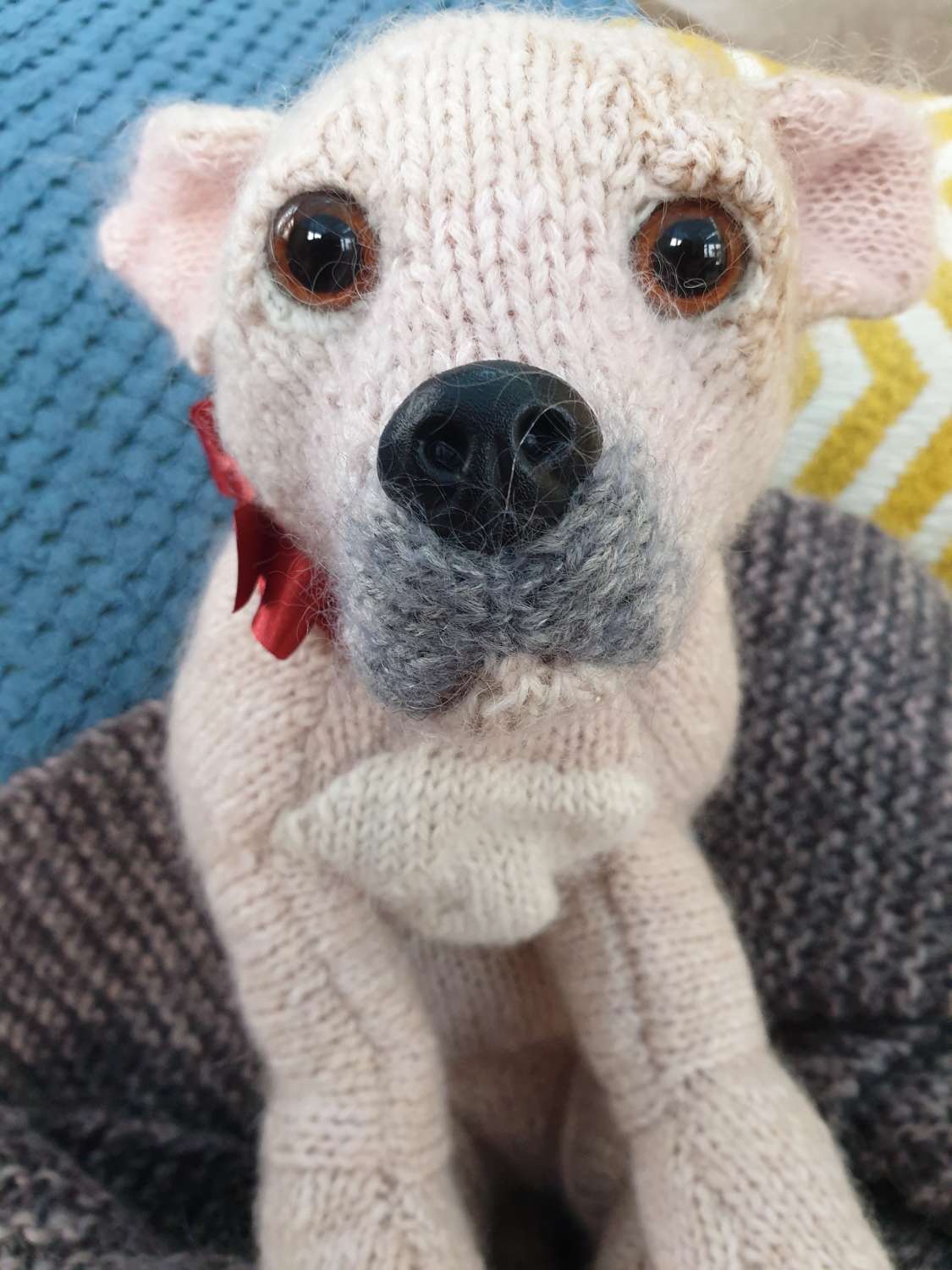 knitted golden puppy dog knitted golden puppy dog