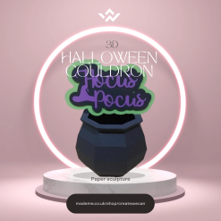 Halloween Witches Cauldron Paper Sculpture