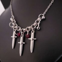 Three of Swords Tarot Card Pendant and Necklace 4