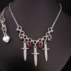 Three of Swords Tarot Card Pendant and Necklace 5