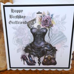 C4876  Gothic Happy Birthday Girlfriend Card