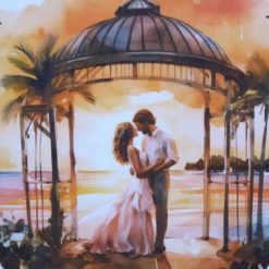 C4889 Wedding Day Card Beach 3