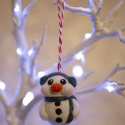 Needle Felted Ornament - Sparkly Grey Sheep