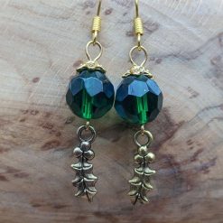 Holly earrings - green & gold