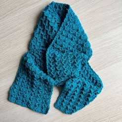 Scarf - Crochet Petrol Blue - Cotton