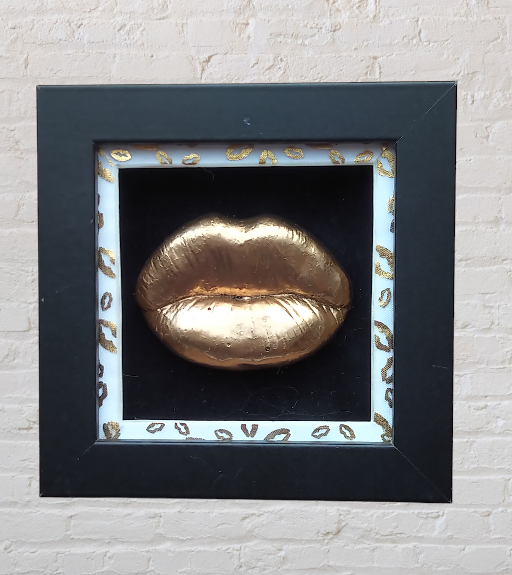 3D Lips Framed Art Baby Pink Leopard Frame 3D Lips Framed Art Baby Pink Leopard Frame