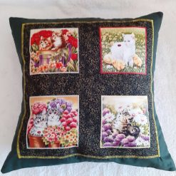 Pretty Kittens in the garden Cushion