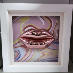 Capricious Things  Kitsch Pop Art 3D Pucci Large Pink Lips Framed Picture