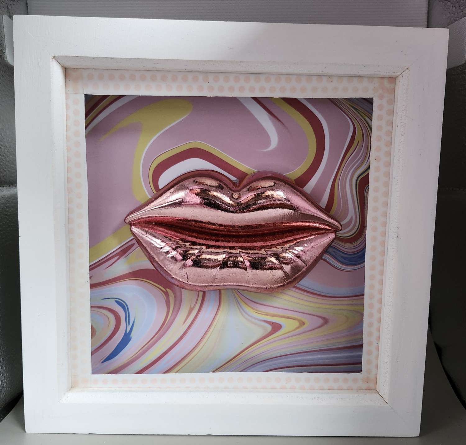 Capricious Things Kitsch Pop Art 3D Pucci Large Pink Lips Framed Picture Capricious Things Kitsch Pop Art 3D Pucci Large Pink Lips Framed Picture