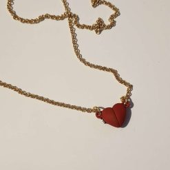 Capricious Things Coquette Jewellery Red Heart Magnet Fastening Pendant Necklace Free Shipping