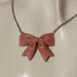 Capricious Things Coquette Jewellery Glittery Pink Large Bow Pendant Necklace Free Shipping 1 Capricious Things Coquette Jewellery Glittery Pink Large Bow Pendant Necklace Free Shipping 1