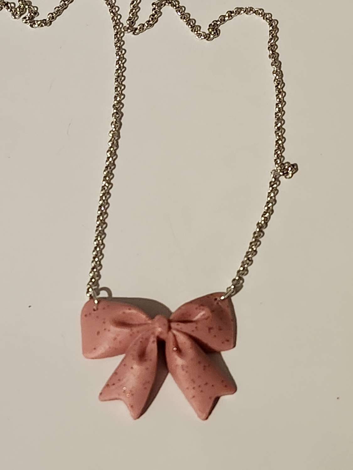 Capricious Things Coquette Jewellery Glittery Pink Large Bow Pendant Necklace Free Shipping Capricious Things Coquette Jewellery Glittery Pink Large Bow Pendant Necklace Free Shipping