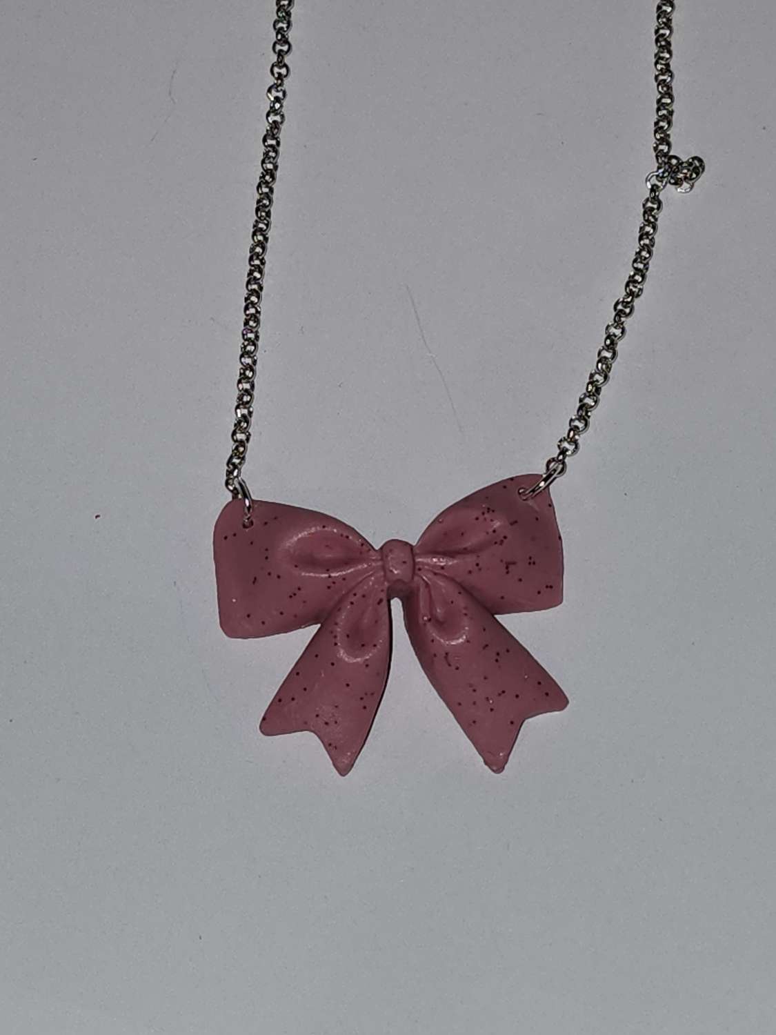 Capricious Things Coquette Jewellery Glittery Pink Large Bow Pendant Necklace Free Shipping Capricious Things Coquette Jewellery Glittery Pink Large Bow Pendant Necklace Free Shipping
