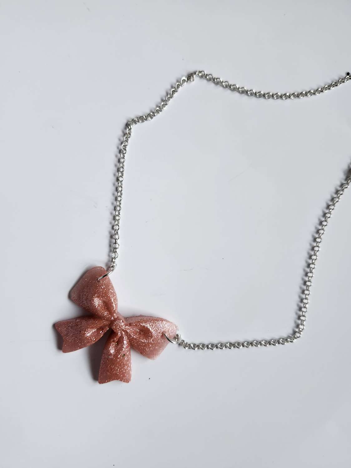 Capricious Things Coquette Jewellery Glittery Pink Large Bow Pendant Necklace Free Shipping Capricious Things Coquette Jewellery Glittery Pink Large Bow Pendant Necklace Free Shipping