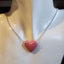 Capricious Things Coquette Jewellery Pink Heart Valentine Pendant Silver plate Necklace Free Shipping 1 Capricious Things Coquette Jewellery Pink Heart Valentine Pendant Silver plate Necklace Free Shipping 1