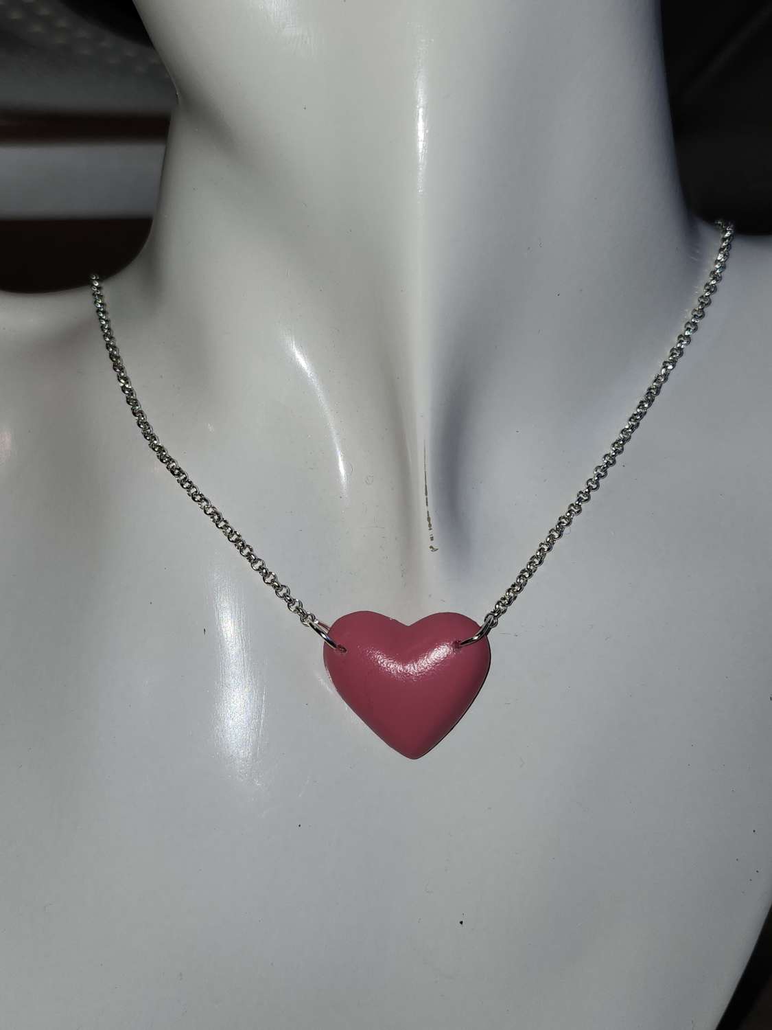 Capricious Things Coquette Jewellery Pink Heart Valentine Pendant Silver plate Necklace Free Shipping Capricious Things Coquette Jewellery Pink Heart Valentine Pendant Silver plate Necklace Free Shipping