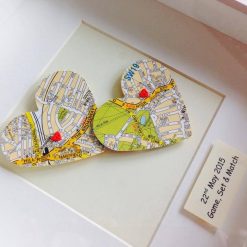 Two Heart Bespoke Vintage Map Frame