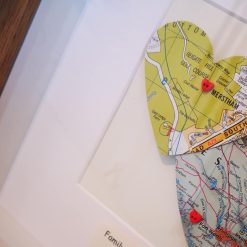 Two Heart Bespoke Vintage Map Frame 2