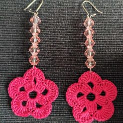 Crochet earring-pink