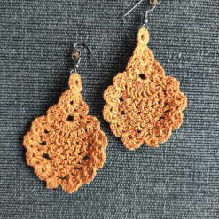 Crochet Brown Earring