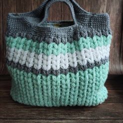 Crochet mint handbag