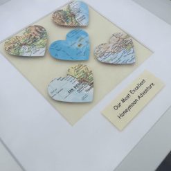 Five Heart Bespoke Vintage Map Frame