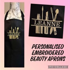 Personalised Embroidered Beauty Apron Name In Design