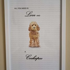 Cockapoo Print, Dog Wall Art, Apricot Cockapoo Home Decor, Dog Lover Framed Print