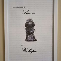 Cockapoo Print, Dog Wall Art, Black Cockapoo Home Decor, Dog Lover Framed Print