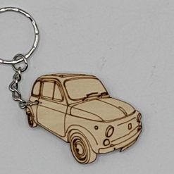 Fiat 500 Classic Handmade Wooden Keyring