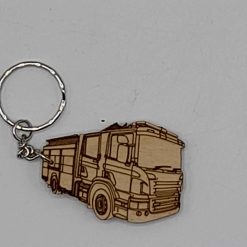 Fire Engine Handmade Wooden Keyring