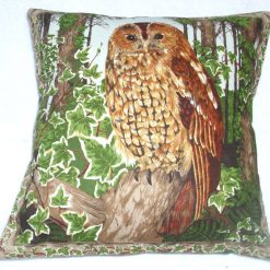 Tawny Owl in the woods cushion pillow