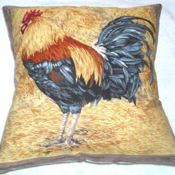 On the Farm Cockerel in the hay cushion pillow