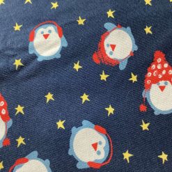 Christmas novelty robin organic jersey fabric