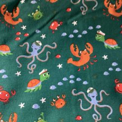 Novelty green seaworld organic jersey fabric